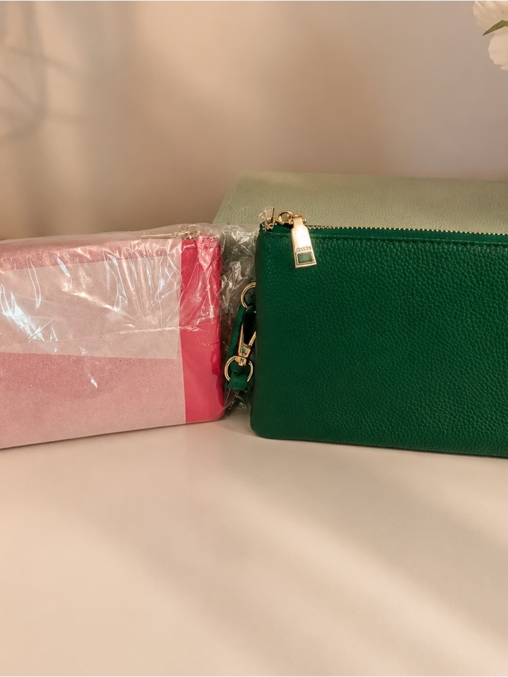Double Crossbody Bundle | Green & Berry Vegan Leather Bags